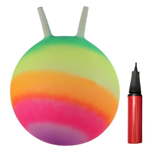 Fenteer Hüpfball mit Griff und Luftpumpe für, bunt, 45 cm Durchmesser, Übungs- und Hüpfball für Sport von Fenteer