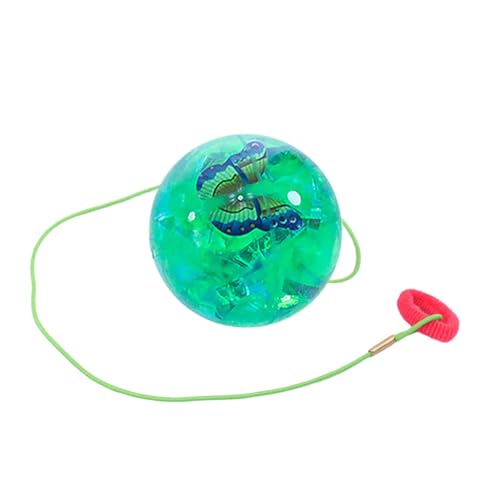 Fenteer Hüpfball mit glitzerndem Seil, kleine Geschenke, Blinkender weicher Ball, Gummi-Spielzeugball zum Geburtstag, Weihnachtsstrumpf-Geschenkartikel, Stil D von Fenteer