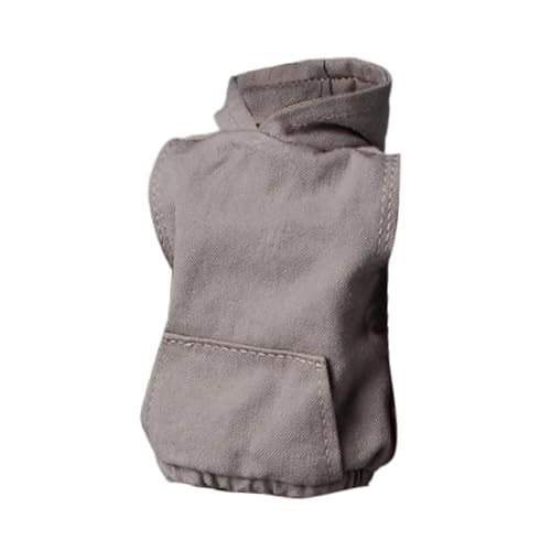 Fenteer Kapuzenpullover-Modell im Maßstab 1/12, Puppenspielzeug, Cosplay, Actionfiguren-Kleidung, Puppenkleidung für den Körper von 6 Zoll großen männlichen, Grau von Fenteer