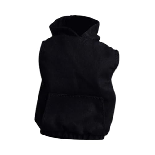 Fenteer Kapuzenpullover-Modell im Maßstab 1/12, Puppenspielzeug, Cosplay, Actionfiguren-Kleidung, Puppenkleidung für den Körper von 6 Zoll großen männlichen, Schwarz von Fenteer