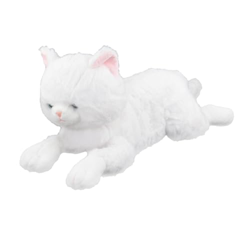 Fenteer Katze, Stofftier, umarmendes Plüschtier, Sofa-Ornament, kuschelweiche Katzenpuppe, Cartoon-Plüschtier für, Erwachsene, Jungen und Mädchen, Weiß von Fenteer