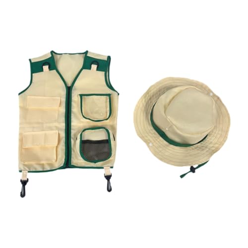 Fenteer Kids Explorer Cargo Weste und Mütze, Outdoor-Abenteuer, Rollenspiele, Hinterhof-Kostüm für Jungen und Mädchen, Partyzubehör für Kinder Fenteer Kids Explorer Cargo Weste und Mütze, Outdoor-Abenteuer, Rollenspiele, Hinterhof-Kostüm für Jungen und Mädchen, Partyzubehör für Kinder von Fenteer