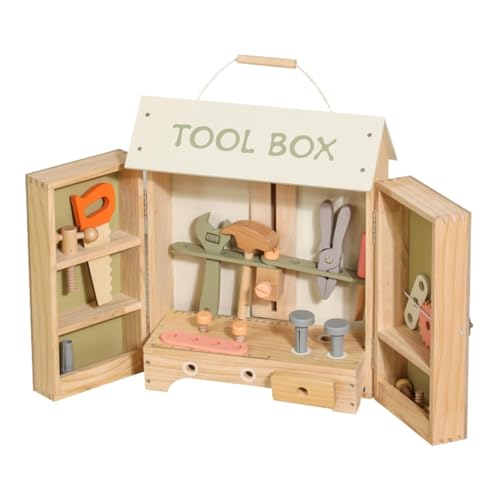 Fenteer Kids Tool Set Tool Box Toys Reisefeinmotor -Fähigkeiten, Rollenspiele, Muttern und Bolzen Set Model Building Tool Kits für Kleinkindergeschenke von Fenteer
