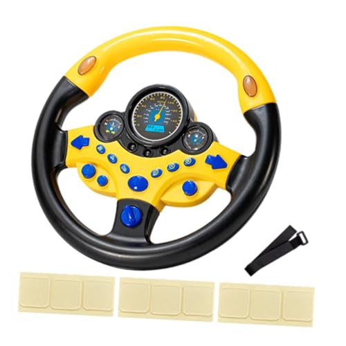 Fenteer Kinder-Lenkrad-Spielzeug, simulierter Fahrcontroller, rundes klingendes sensorisches Spielzeug, Antriebsrad für Rollenspiele, Weihnachten, Gelb Fenteer Kinder-Lenkrad-Spielzeug, simulierter Fahrcontroller, rundes klingendes sensorisches Spielzeug, Antriebsrad für Rollenspiele, Weihnachten, Gelb von Fenteer