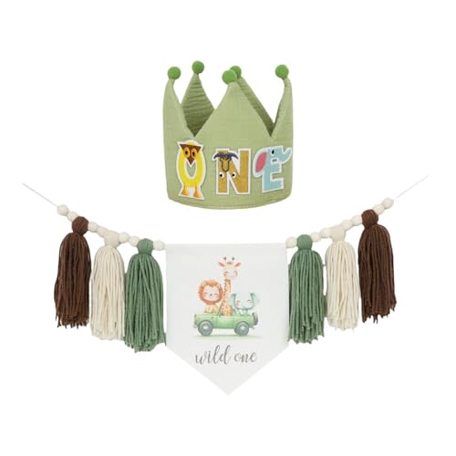 Fenteer Kronhut Erste Geburtstagsfeier Dekorationen Geburtstag Accessoires Celebration Hochstuhl Banner mit Holzperle Quasten Girlande, mit Cartoonhut Fenteer Kronhut Erste Geburtstagsfeier Dekorationen Geburtstag Accessoires Celebration Hochstuhl Banner mit Holzperle Quasten Girlande, mit Cartoonhut von Fenteer