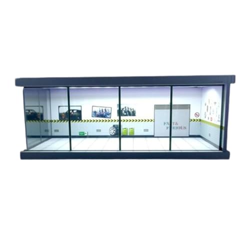 Fenteer LED-Vitrine für Parkplätze im Maßstab 1:64, Fahrzeugszene, Vitrine für Spielzeugautomodelle für Actionfiguren aus Druckgussautos, Fenteer LED-Vitrine für Parkplätze im Maßstab 1:64, Fahrzeugszene, Vitrine für Spielzeugautomodelle für Actionfiguren aus Druckgussautos, von Fenteer
