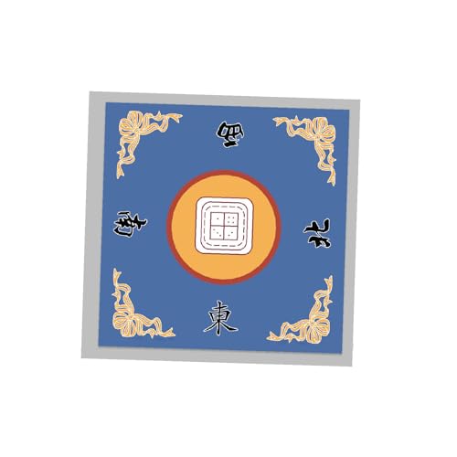 Fenteer Mahjong-Tischmatte, geräuschreduzierende Tischdecke, 80 x 80 cm, rutschfeste Mahjong-Spieltischdecke für Desktop-Spiele, Kachelspiel, blau B von Fenteer