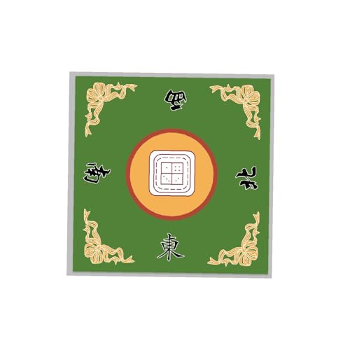 Fenteer Mahjong-Tischmatte, geräuschreduzierende Tischdecke, 80 x 80 cm, rutschfeste Mahjong-Spieltischdecke für Desktop-Spiele, Kachelspiel, grün B von Fenteer