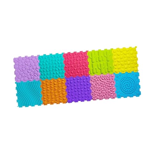 Fenteer Massage sensorische Puzzle Matte Sensorische Böden Matte Multifunktionale sensorische Fliesen strukturierte sensorische Matte für Jungen Mädchen, 10 Stück von Fenteer