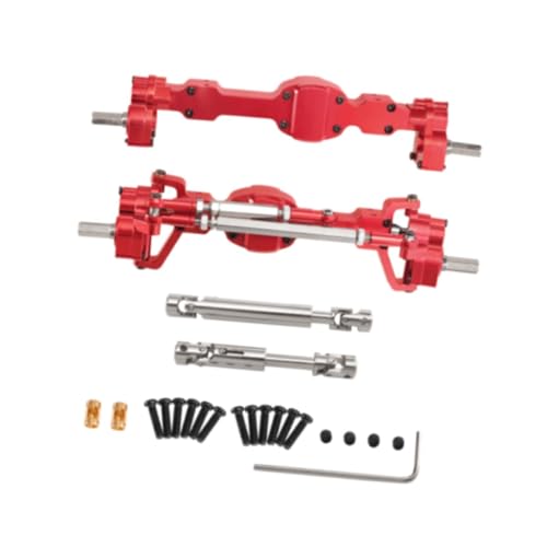 Fenteer Maßstab RC Auto Vorder- und Hinterachsensatz, RC Autoachse für C8815 Trucks 1:10, Rot von Fenteer