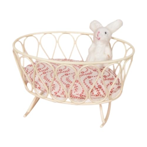 Fenteer Mini-Metallbett, Puppenhaus-Kinderbett, 1:12 Miniatur-Babypuppen-Wiegenbett, vorgetäuschtes Spielspielzeug für Schlafzimmer-Hausdekorationen, Weißer Hase Fenteer Mini-Metallbett, Puppenhaus-Kinderbett, 1:12 Miniatur-Babypuppen-Wiegenbett, vorgetäuschtes Spielspielzeug für Schlafzimmer-Hausdekorationen, Weißer Hase von Fenteer
