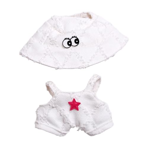 Fenteer Mini-Puppenkleidung, Kleidungsset, Kostüme, Zubehör, bequemes süßes Hosenset, Kostümanzug für 6,69-Zoll-Puppen, Weiß Fenteer Mini-Puppenkleidung, Kleidungsset, Kostüme, Zubehör, bequemes süßes Hosenset, Kostümanzug für 6,69-Zoll-Puppen, Weiß von Fenteer