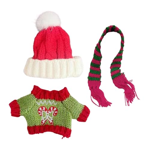 Fenteer Mini Puppenpullover Kleidungsset Winter Puppenkleidung Accessoires Schal Mütze, Geschenk Pullover Fenteer Mini Puppenpullover Kleidungsset Winter Puppenkleidung Accessoires Schal Mütze, Geschenk Pullover von Fenteer