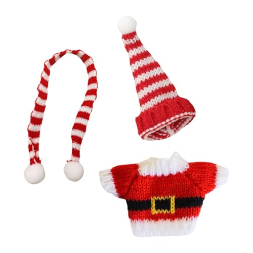 Fenteer Mini Puppenpullover Kleidungsset Winter Puppenkleidung Accessoires Schal Mütze, Roter Gürtelpullover Fenteer Mini Puppenpullover Kleidungsset Winter Puppenkleidung Accessoires Schal Mütze, Roter Gürtelpullover von Fenteer