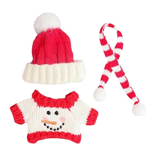 Fenteer Mini Puppenpullover Kleidungsset Winter Puppenkleidung Accessoires Schal Mütze, Schneemann-Pullover Fenteer Mini Puppenpullover Kleidungsset Winter Puppenkleidung Accessoires Schal Mütze, Schneemann-Pullover von Fenteer