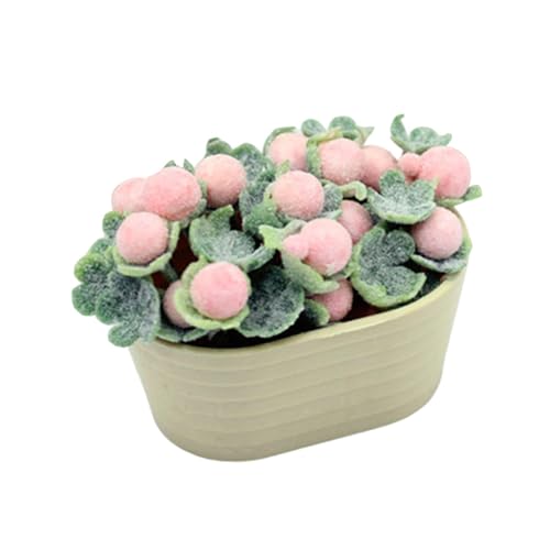 Fenteer Miniatur-Bonsai-Modell, Puppenhaus-Dekoration, Ornament, Dekoration, künstliche Mini-Topfpflanze für Gartendekoration im Maßstab 1/6 bis 1/12, ROSA von Fenteer