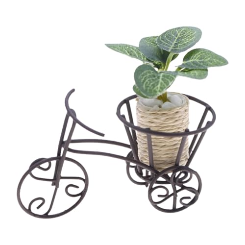 Fenteer Miniaturpuppenhaus Pflanze 1:12 Fairy Garden Ornament Dekoration Künstlicher Dekorationsgegenstand mit Stand Mini Topfpflanze von Fenteer