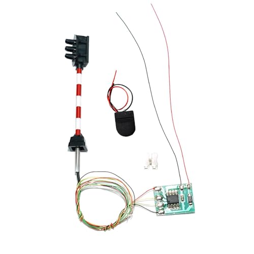 Fenteer Modelleisenbahn-Zugsignalblocksignal N-Skala 3 V mit Controller-Platinenlampe 1/150 3 LEDs für Architekturgebäude, Rot Weiß Pole von Fenteer
