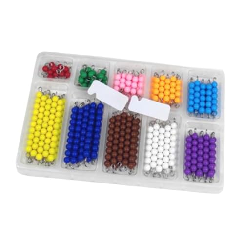 Fenteer Montessori Schachbrett Perlen Mathematik Lehrmittel Zahlenzählen Vorschul-Lernspielzeug für Jungen Mädchen Kinder von Fenteer