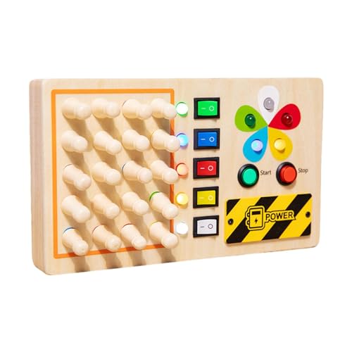 Fenteer Montessori Spielzeug Holz Beschäftigt Board Kreatives Spielzeug Speicher Schach Spielzeug Lampe Spielzeug für Kindergarten Geburtstag Geschenk von Fenteer