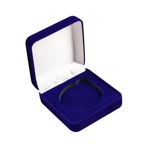 Fenteer Münzpräsentationsbox, Aufbewahrungskoffer, wiederverwendbarer tragbarer Sammelkoffer, Challenge-Münzenhalter für Anstecknadeln, Geschäftsabzeichen, Blau von Fenteer