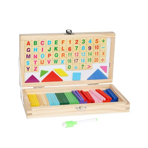 Fenteer Multifunktionaler Rechenkasten, Mathe- und Zählspielzeug, Mathe-Spiele, Lehrmittel, Holz-Montessori-Spielzeug für die Vorschule von Fenteer