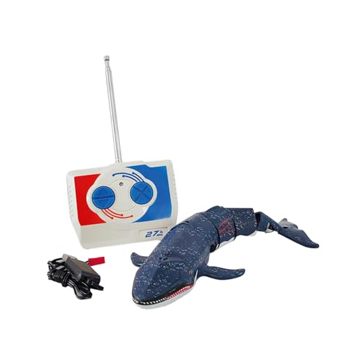 Fenteer Multifunktionales ferngesteuertes Walhai-Spielzeug, wasserdichtes elektrisches RC-Walspielzeug für Erwachsene und Kinder ab 6 Jahren, Blau von Fenteer