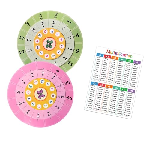 Fenteer Multiplikationstabelle Plattentable Erleuchtung Lernwerkzeug Unterricht Material Multiplikationsrad Spielzeug für Lehrer Klassenzimmer von Fenteer