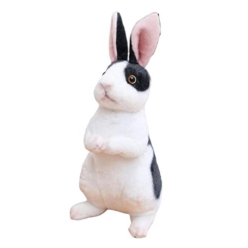 Fenteer Niedliches Kuscheltier Häschen Plüschtier Schlafend Kuschelplüschpuppe Dekofigur Hase für Silvester Party Wohnzimmer Ferienhaus, Schwarz-Weiss Fenteer Niedliches Kuscheltier Häschen Plüschtier Schlafend Kuschelplüschpuppe Dekofigur Hase für Silvester Party Wohnzimmer Ferienhaus, Schwarz-Weiss von Fenteer