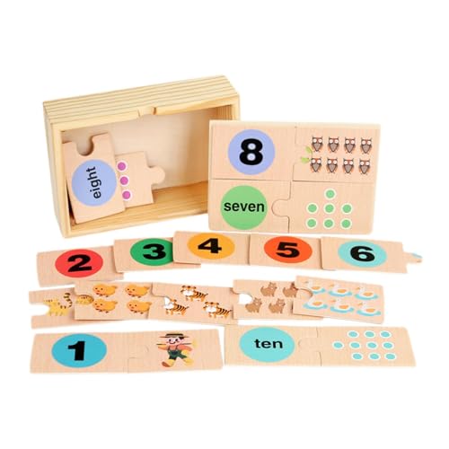 Fenteer Number Puzzle Math Manipulative Geschenke, Lernzahlen Rätsel, Mathematikspiele für Kinder, Zählen von Spielzeug für 3 Jahre und Vorschule in der Lage von Fenteer