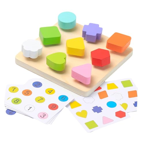 Fenteer Passende Brettspiel Puzzle Block Sortierung Kindergarten für 3 4 5 Jahre alt Früherziehung Drehen und Drehen, Formanpassung von Fenteer