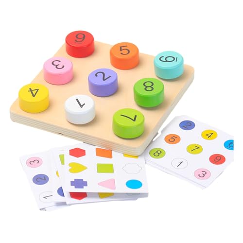 Fenteer Passende Brettspiel Puzzle Block Sortierung Kindergarten für 3 4 5 Jahre alt Früherziehung Drehen und Drehen, Nummernabgleich von Fenteer