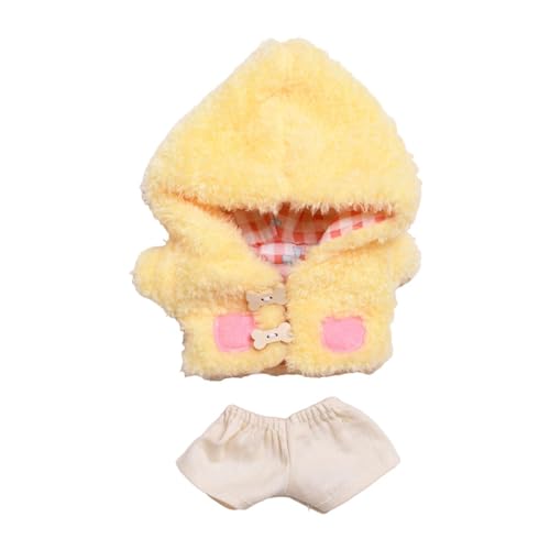 Fenteer Plüsch-Puppenkleidung, Puppenkleidung für kleine Mädchen, Dekoration, Foto-Requisiten, niedlicher Anhänger, Puppen-Outfits, Puppen-Hoodie für 15 cm, Gelb Fenteer Plüsch-Puppenkleidung, Puppenkleidung für kleine Mädchen, Dekoration, Foto-Requisiten, niedlicher Anhänger, Puppen-Outfits, Puppen-Hoodie für 15 cm, Gelb von Fenteer