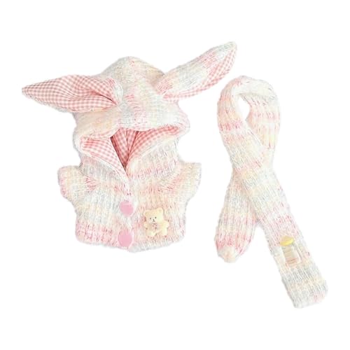 Fenteer Plüsch-Puppenkleidung für 15–17 cm große Puppen, Puppenkostüm, Kapuzenpullover mit Schal, Foto-Requisiten, modisches, weiches Cartoon-Puppen-Outfit, Bunt Fenteer Plüsch-Puppenkleidung für 15–17 cm große Puppen, Puppenkostüm, Kapuzenpullover mit Schal, Foto-Requisiten, modisches, weiches Cartoon-Puppen-Outfit, Bunt von Fenteer