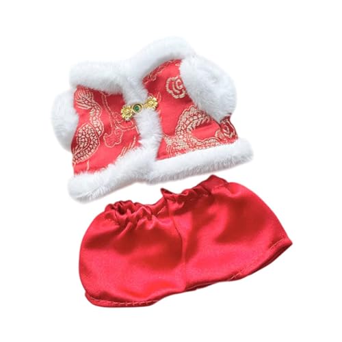 Fenteer Plüsch-Puppenkleidung für 17 cm große Puppen, Tang-Anzug, Plüsch-Puppenzubehör, bequemes, stilvolles chinesisches Neujahrskostüm, Anzug mit Goldenen Knöpfen Fenteer Plüsch-Puppenkleidung für 17 cm große Puppen, Tang-Anzug, Plüsch-Puppenzubehör, bequemes, stilvolles chinesisches Neujahrskostüm, Anzug mit Goldenen Knöpfen von Fenteer
