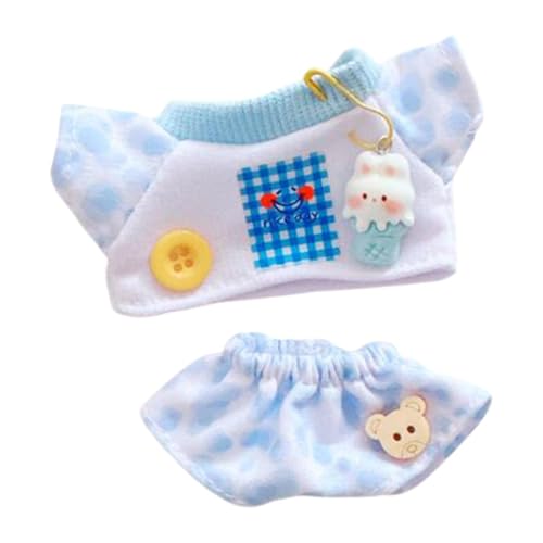 Fenteer Plüschpuppenhemd und -Hose, Puppenkleidung, weiche Dekoration für kleine Mädchen, Abnehmbarer Anziehanhänger, Puppen-Outfits für 15 cm große Puppen, Blau Fenteer Plüschpuppenhemd und -Hose, Puppenkleidung, weiche Dekoration für kleine Mädchen, Abnehmbarer Anziehanhänger, Puppen-Outfits für 15 cm große Puppen, Blau von Fenteer