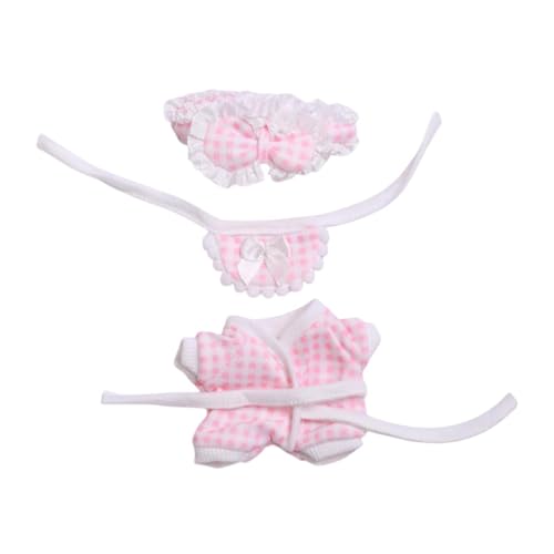Fenteer Plüschpuppenhemd und -Hose, Puppenkleidung, weiche Dekoration für kleine Mädchen, Abnehmbarer Anziehanhänger, Puppen-Outfits für 15 cm große Puppen, Rosa Gitter Fenteer Plüschpuppenhemd und -Hose, Puppenkleidung, weiche Dekoration für kleine Mädchen, Abnehmbarer Anziehanhänger, Puppen-Outfits für 15 cm große Puppen, Rosa Gitter von Fenteer