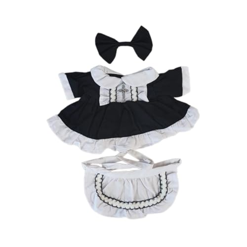 Fenteer Plüschpuppenkleidung Ihre eigenen Puppen für Kinder Geburtstagsgeschenk Puppenzubehör Kleidung Kostüme Outfit für 14,96-Zoll-Puppe, Schwarz von Fenteer