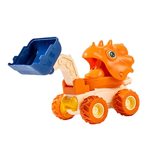 Fenteer Presse Dinosaurier LKW Spielzeug Autos Lernspielzeug Reibungsbetrieben für Kinder Mädchen, Orange von Fenteer
