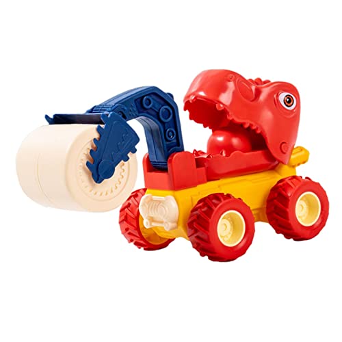 Fenteer Presse Dinosaurier LKW Spielzeug Autos Lernspielzeug Reibungsbetrieben für Kinder Mädchen, Rot von Fenteer