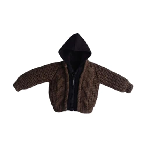 Fenteer Pullover-Modell im Maßstab 1/12, Puppenspielzeug, modisches Stricken, DIY, weiches Kostüm, Cosplay-Zubehör, Ankleidedekor, Puppenkleidung, Braun von Fenteer