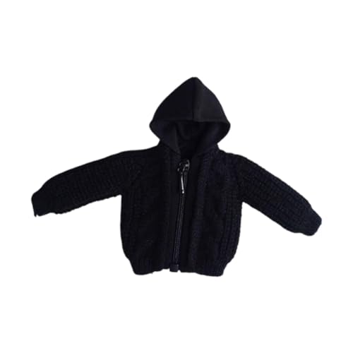 Fenteer Pullover-Modell im Maßstab 1/12, Puppenspielzeug, modisches Stricken, DIY, weiches Kostüm, Cosplay-Zubehör, Ankleidedekor, Puppenkleidung, Schwarz von Fenteer
