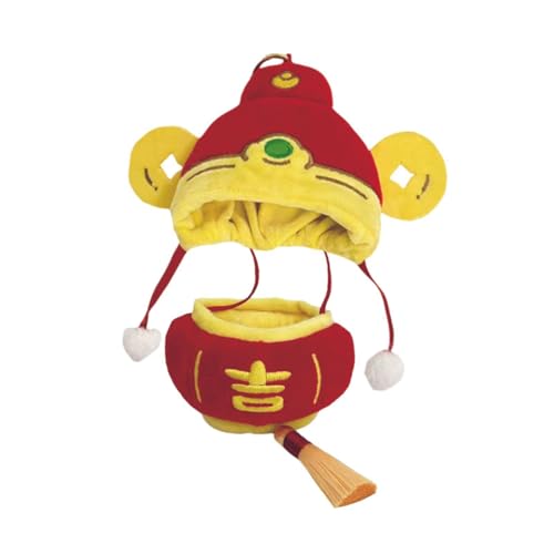 Fenteer Puppen-Laternen-Overall und Hut des Gottes des Reichtums, Outfits, Accessoire, handgefertigtes Kleidungskostüm für 20 cm große Puppen, Mädchenpuppen, von Fenteer