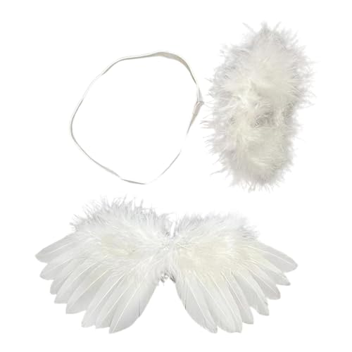Fenteer Puppenflügel Und Stirnband für Kinder DIY Süße Miniaturfeder Engel Flügel Dekor, Weiß Fenteer Puppenflügel Und Stirnband für Kinder DIY Süße Miniaturfeder Engel Flügel Dekor, Weiß von Fenteer