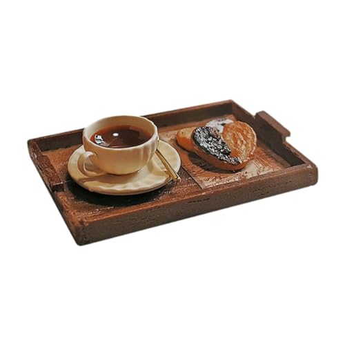Fenteer Puppenhaus Accessoires Nachmittag Tea Spielzeugmodell DIY Szene Model Miniatur Spielen Lebensmittel für Küchenbäckerei Wohnzimmer Restaurant von Fenteer
