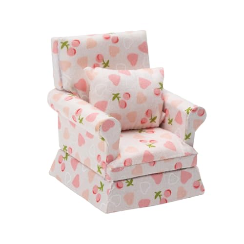 Fenteer Puppenhaus Couch Maßstab 1:12 Modell Künstliche Haus Szene Dekoration Handwerkskunst Ornament, 6.6cmx6.2cmx7.7cm von Fenteer