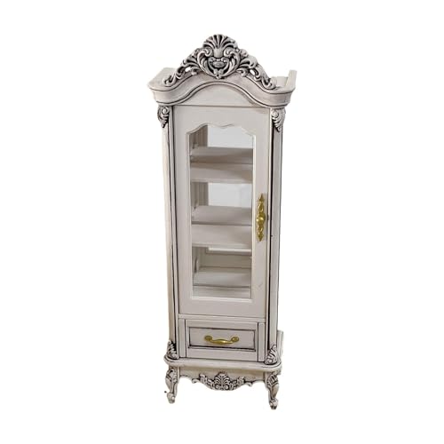 Fenteer Puppenhaus Simulation, Weinschrank Kann Geöffnet Werden, für Puppen, Szenenzubehör, Desktop Ornament, Feengarten Dekor, Möbel Requisiten, Einzeln Weiß von Fenteer