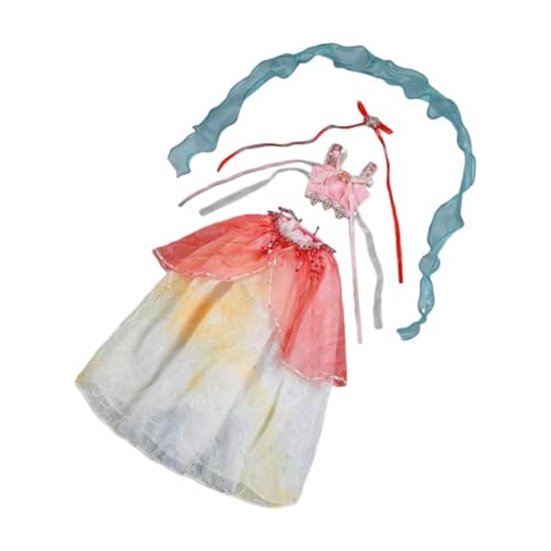 Fenteer Puppenkleider Kostüme Bildung süß für Geburtstagsgeschenk -Foto Requiatur -Kleid -up stilvolle Accessoires Outfits Doll Kleidung, Gelb Weiss von Fenteer