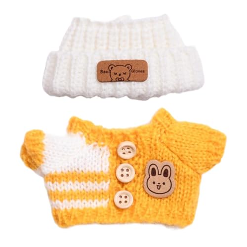 Fenteer Puppenkleidung, Puppen-Outfit, süß, geeignet für 15 cm bis 17 cm große Puppen, Pullover und Mütze, Zubehör für DIY-Bastelarbeiten, Geburtstag, Gelb Fenteer Puppenkleidung, Puppen-Outfit, süß, geeignet für 15 cm bis 17 cm große Puppen, Pullover und Mütze, Zubehör für DIY-Bastelarbeiten, Geburtstag, Gelb von Fenteer