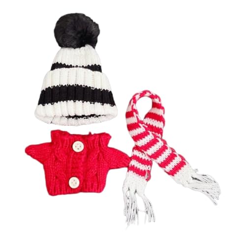 Fenteer Puppenkleidung Pullover Dress abnehmbare Mode für Kinder Plüschpuppenzubehör Puppenpuppenkleidung für 6,69 Zoll Puppe, Rot von Fenteer